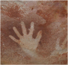 Picture of aboriginal hand wall painting