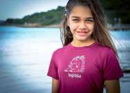 Girl wearing Bigibila Echidna Bamboo T-shirt