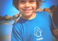 Child in penguin t-shirt