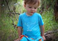 boy wearing bamboo young kangaroo tee shirt